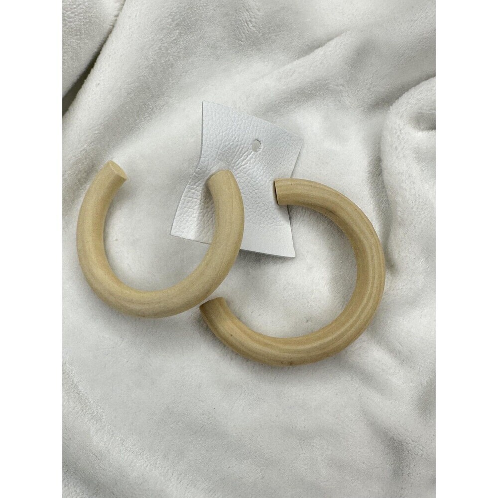 Free People Natural Wood Half Circle Handles Pair Craft Accessory Lightweight